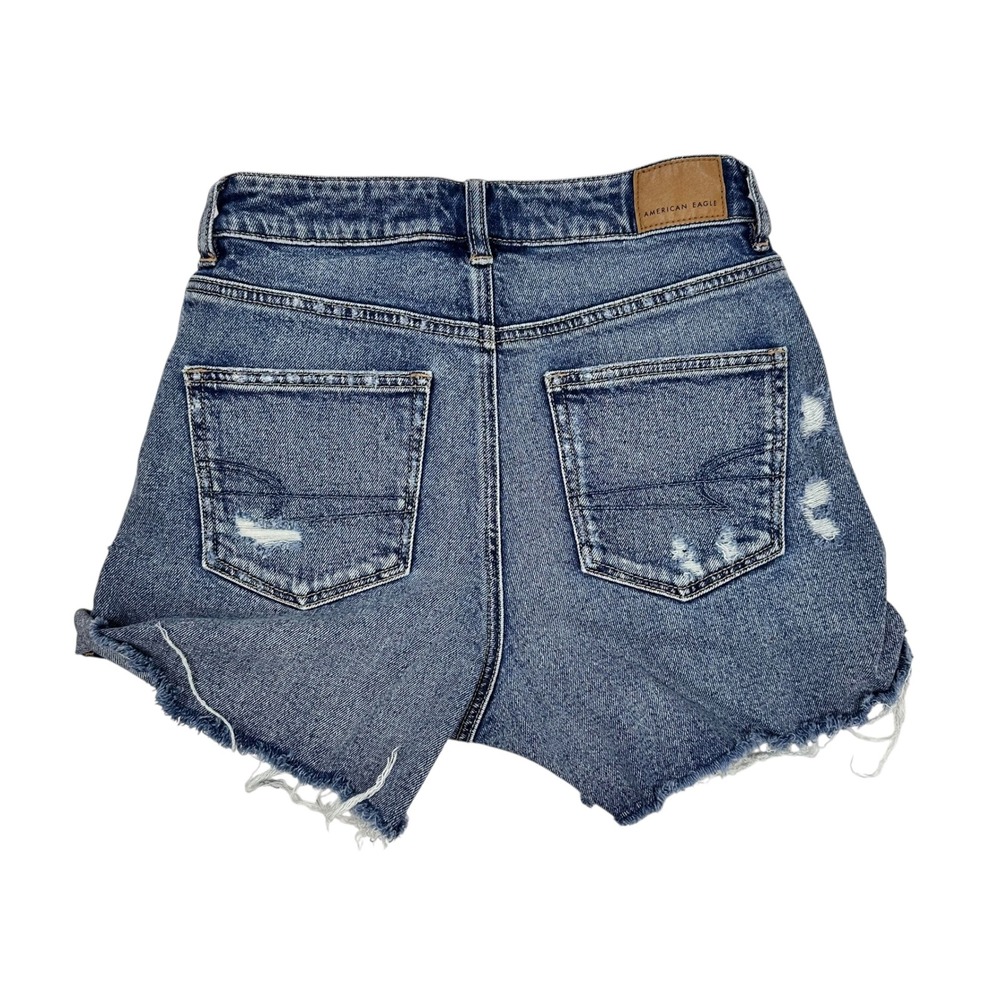 American Eagle Distressed Stretch Denim Shorts Rare Factory Sample Pair Sz 4 - Picture 2 of 7